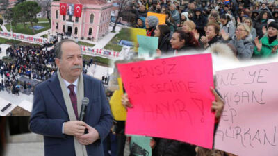 GÜRKAN’SIZ  ÖN SEÇİME HAYIR Edirne Belediyesi önünde toplanan yüzlerce