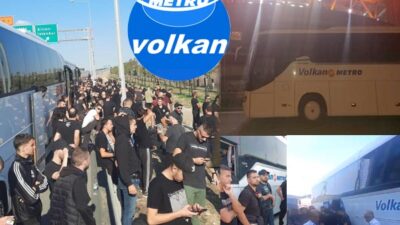 Şehrin Firması Selanik ekibinin ateşli grubunu 40 otobüsle taşıdı