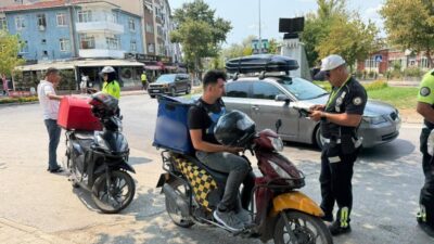 Edirne’de Motosikletli Kuryelere Yönelik Trafik Denetimi ve Bilgilendirme Çalışması