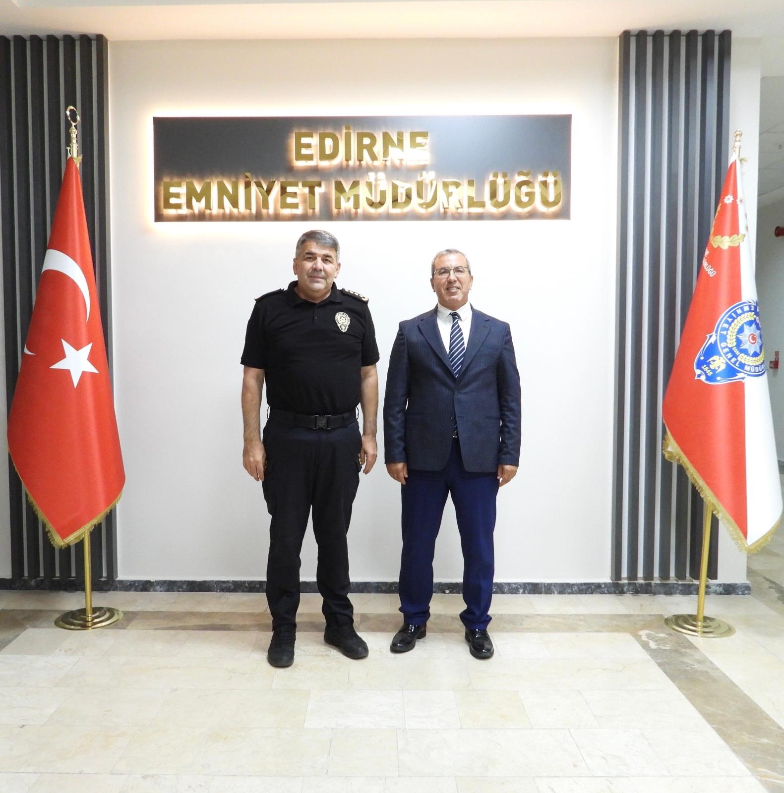 Gümrük ve Dış Ticaret Bölge Müdürü Nihat Kınık, Edirne Emniyet Müdürü Onur Karaburun’a Veda Ziyaretinde Bulundu