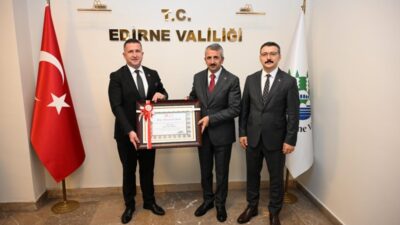 Edirne Valisi Yunus Sezer’e Fahri Hemşehrilik Beratı Takdim Edildi