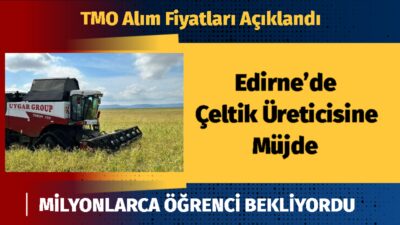 TMO Alım Fiyatları Açıklandı Edirne’nin tarımsal üretiminde hayati öneme sahip