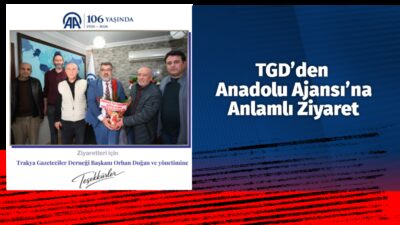 Trakya Gazeteciler Derneği Başkanı Orhan Doğan ve yönetim kurulu üyeleri