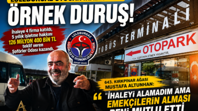 LÜLEBURGAZ OTOGARI İHALESİNDE TAKDİR TOPLAYAN DURUŞ Altunhan’dan örnek davranış: “Bu